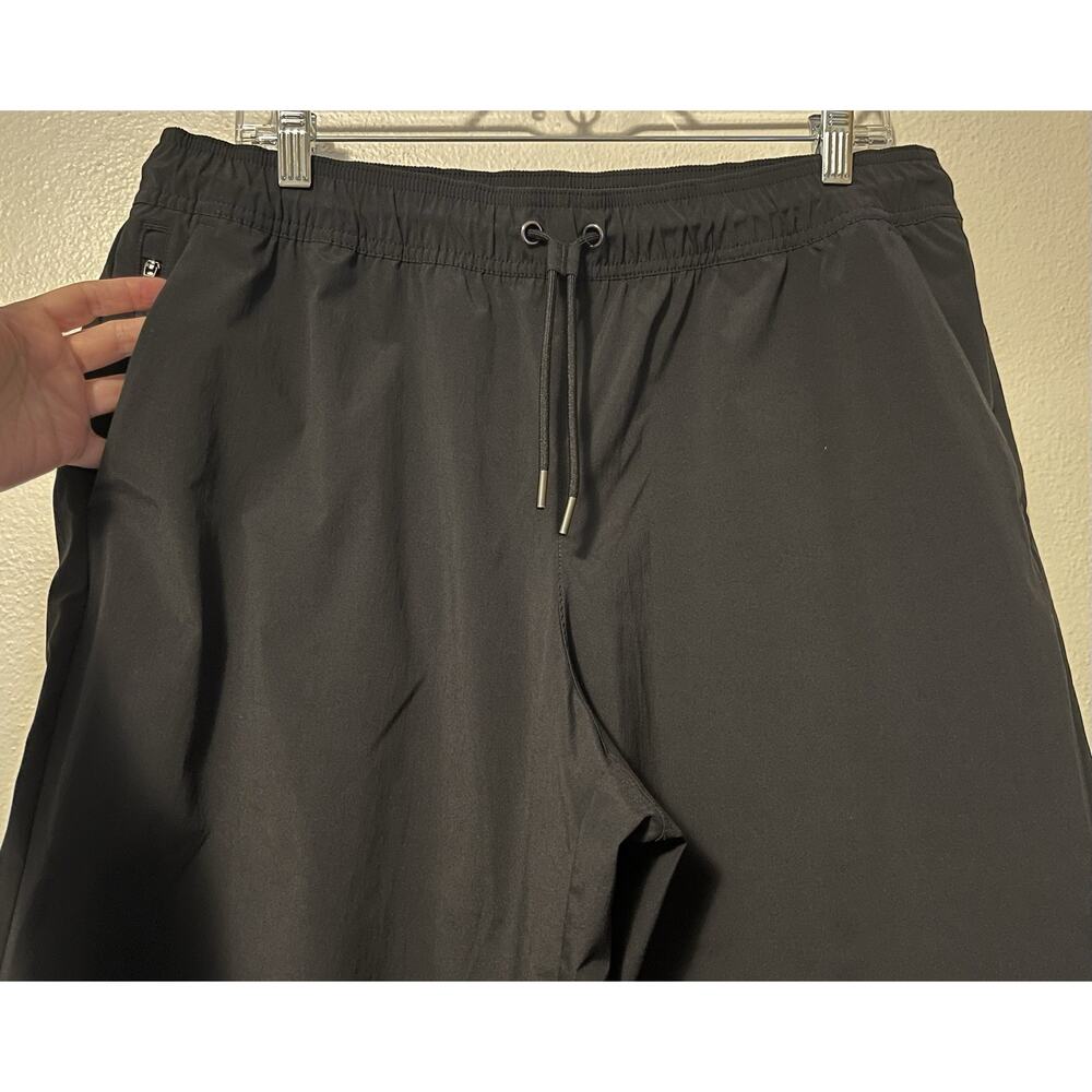 Athleta Midday Mid Rise Crop Poplin Pants Black 658011 Size Large Wide Leg - Picture 2 of 12